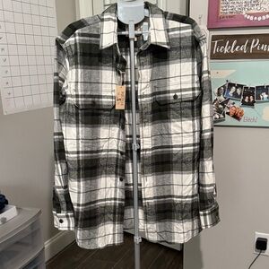 RedHead Green and White Plaid Shirt Jacket